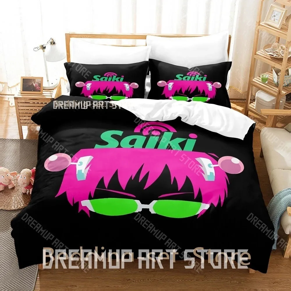 2026 3D Print Saiki K Bedding Set Single Twin Full Queen King Size Bed Set Adult Kid Bedroom Duvetcover Sets Anime Bed Sheet