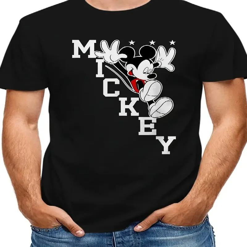 

2025-26 Summer Fashion Mickey T-shirt Y2k Minnie Mouse Hat Printed 100% cotton printed T-shirt Women's Loose Disney T-shirt