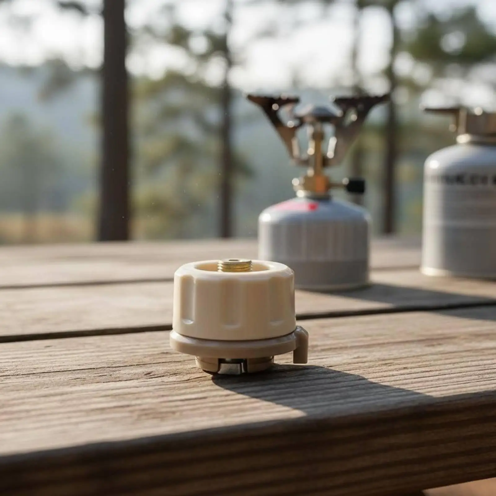 Camping Cooker Adapter Gas Canister Connector Brass ABS Build for Outdoor Stove Portable Cooking System Leak Resistant Design