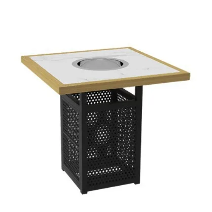 Marble slate hot pot table Commercial string fragrant barbecue shop hot pot table and chairs