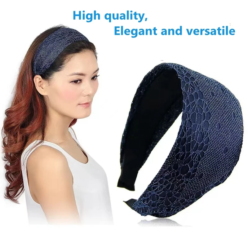 Wide Lace Embroidery Headband Fashion Korean Style Headwear Lace with Teeth Non-slip Pressure Headband Headband Hair Accessories