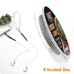 NGB 20M Carp Fishing Line Non Lead Camouflage 8 Braided Wire Feeder Hair Rig Accessory 15LB 25LB 35LB