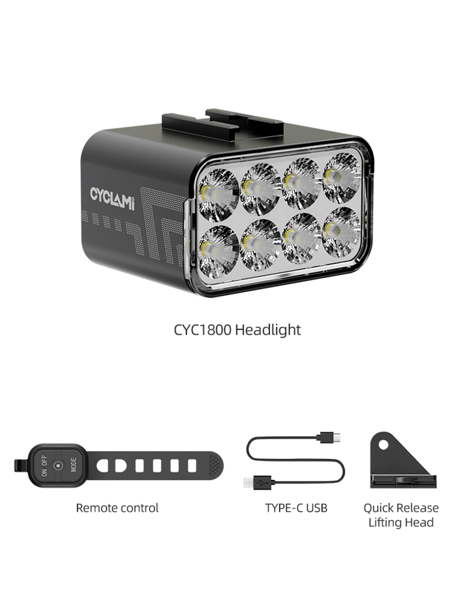 AliExpress CYCLAMI 1800 Lumen High Brightness Bicycle Light Bike Hanging Front Lamp Headlight Night Riding Flashlight Cycling Accessories