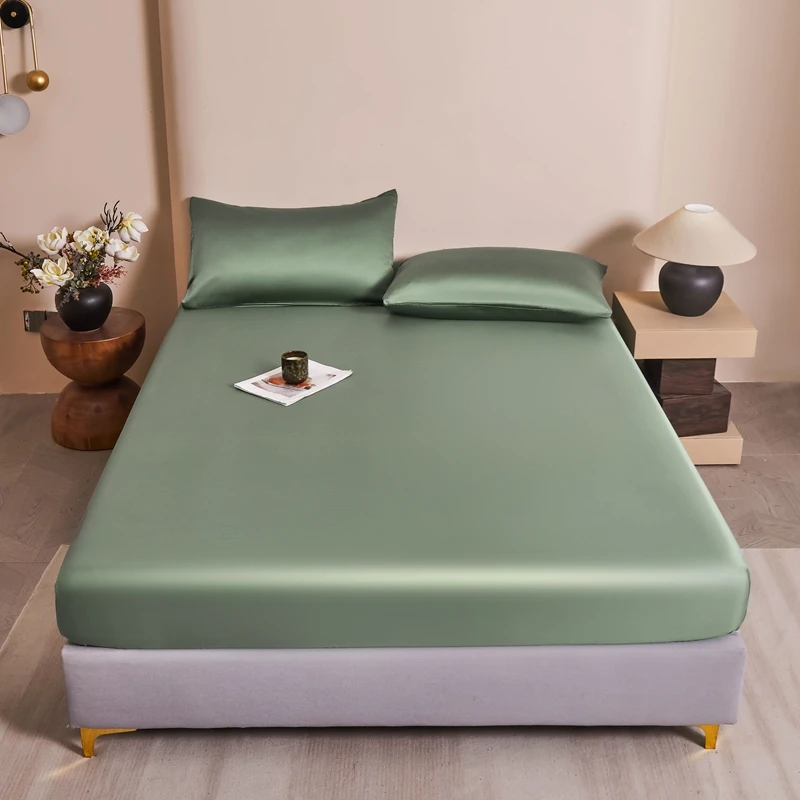 التوت الحرير المجهزة ورقة غطاء السرير الحرير الطبيعي الملكة الملك الحجم غطاء السرير حجم مخصص الفاخرة الراقية ملاءات الفراش الحرير