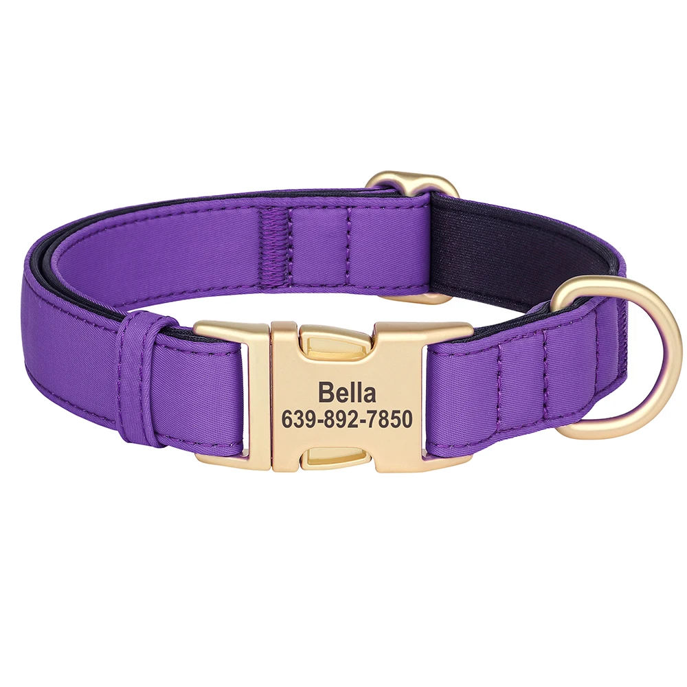 Gepersonaliseerde halsband Waterdichte nylon halsbanden Zacht gewatteerde huisdierketting Gratis gegraveerd voor kleine, middelgrote en grote honden Pitbull