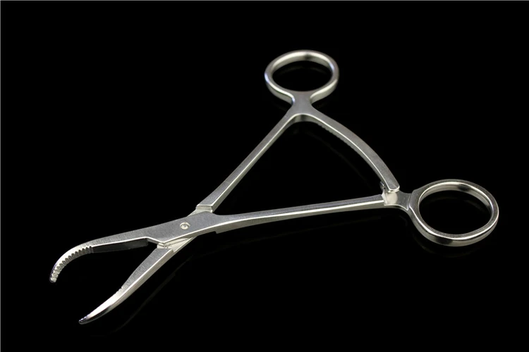 Half tooth elbow reduction forceps bend curved device hand surgery orthopaedic instrument medical bone clamp animal veterinary