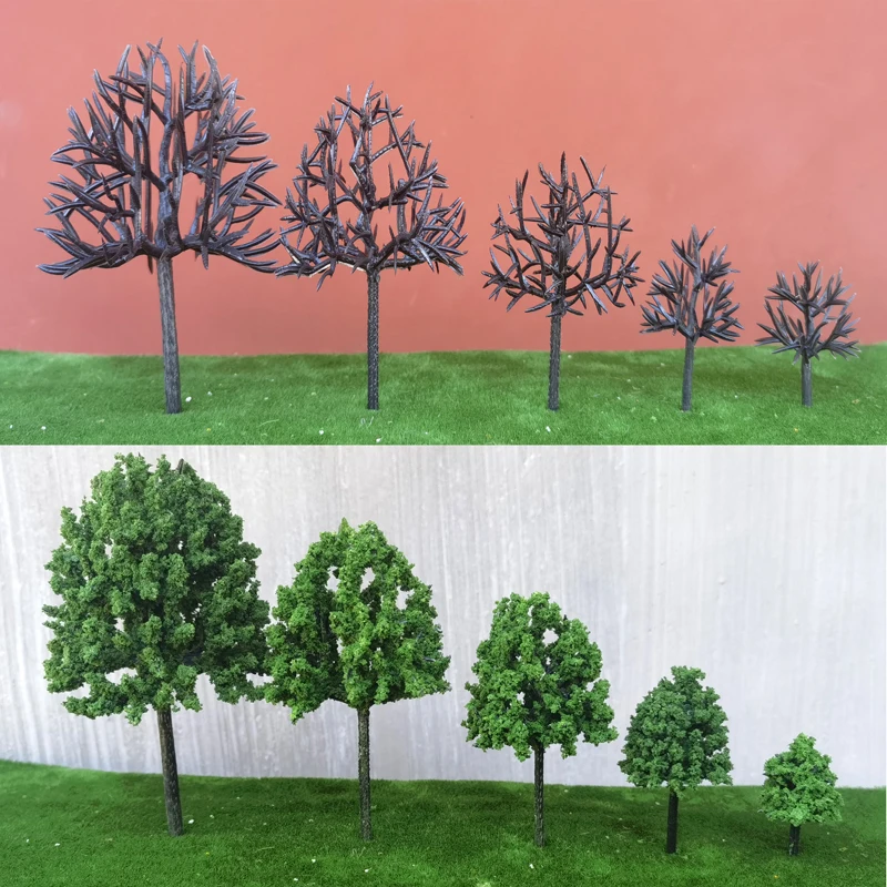 50pcs/bag Model Tree Trunk Plastic model street Tree Landscape O to Z scale Train Railway Diorama Material for Making tree Model