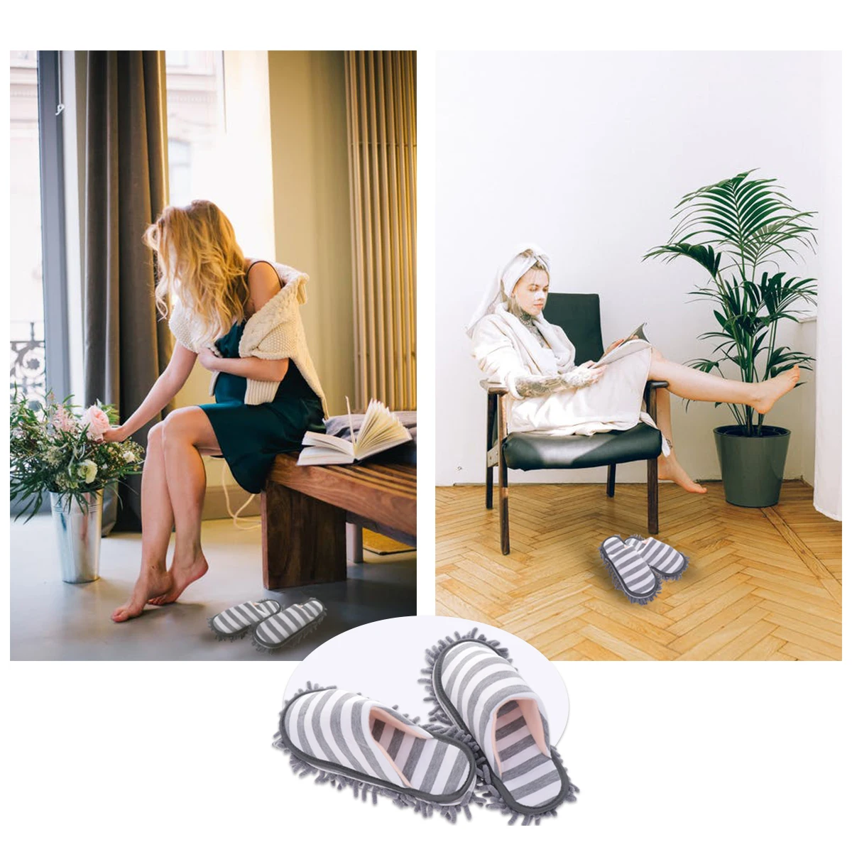 

Cleaning Slipper Cover Women Home Mopping Dust Floor Shoes Chenille Slippers Microfiber Sole Household Floor Clean Slippers