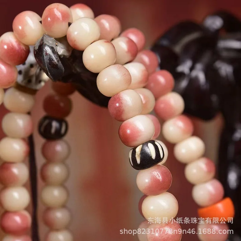 Half-hemmed and cow 108 round beads Ganesha Pixiu bone charm pendant Buddhist bead bracelet