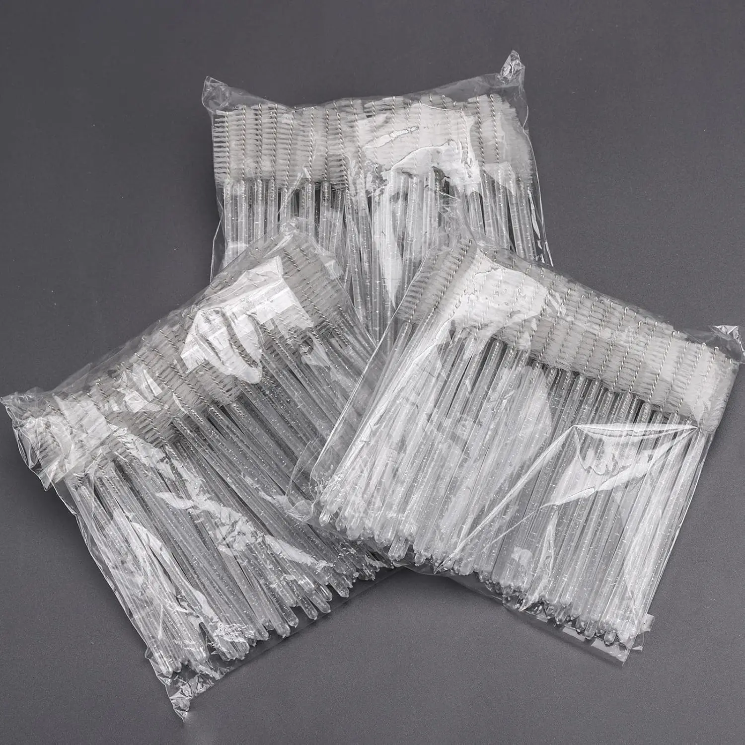 300 Pcs Aplicadores de Máscara Descartáveis, Escovas Crystal para Extensões de Cílios, Kits de Maquiagem (Branco)