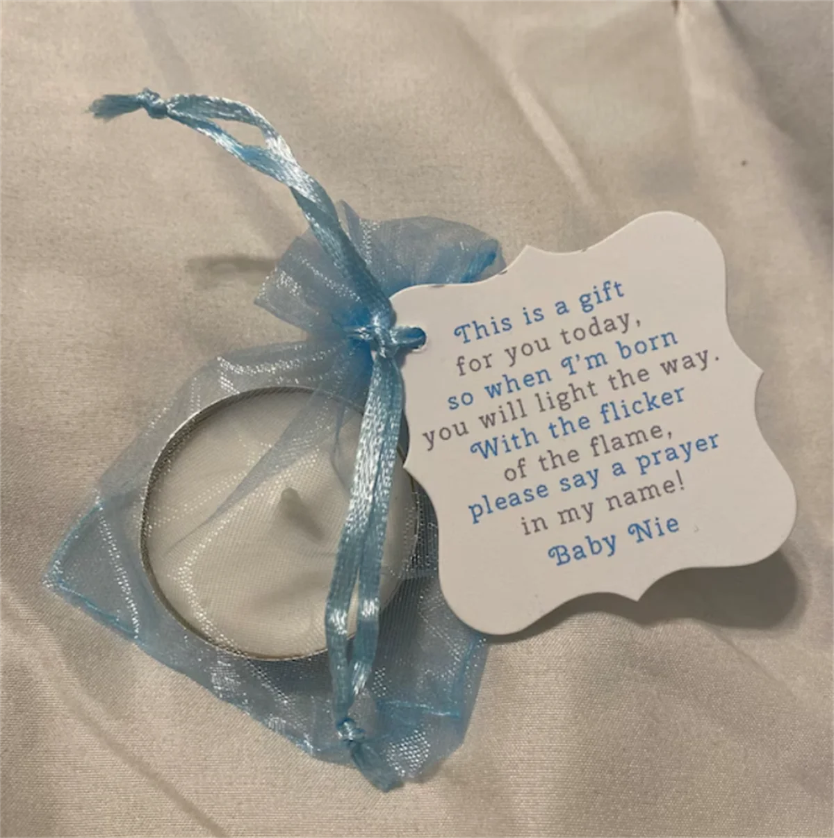 50pcs Boy Baby Shower Tea Light Candle Tags, Candle Poem Tags for Baby Shower, Personalized Baby Boy Shower Favor Tags