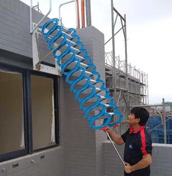 2.5-3M Cầu Thang Gấp Chữ Cầu Thang Ẩn Thang Thép Kim Loại Lớn Treo Tường Đèn Chùm Treo Tường Thang Chiều Cao Kéo Dài thang Gấp