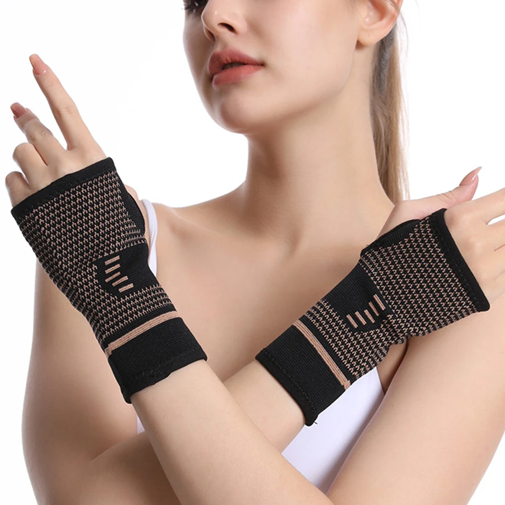 Compressão cinta de pulso com cinto de pressão esporte proteção pulseira tricô pressurizado pulso palma cinta bandagem suporte
