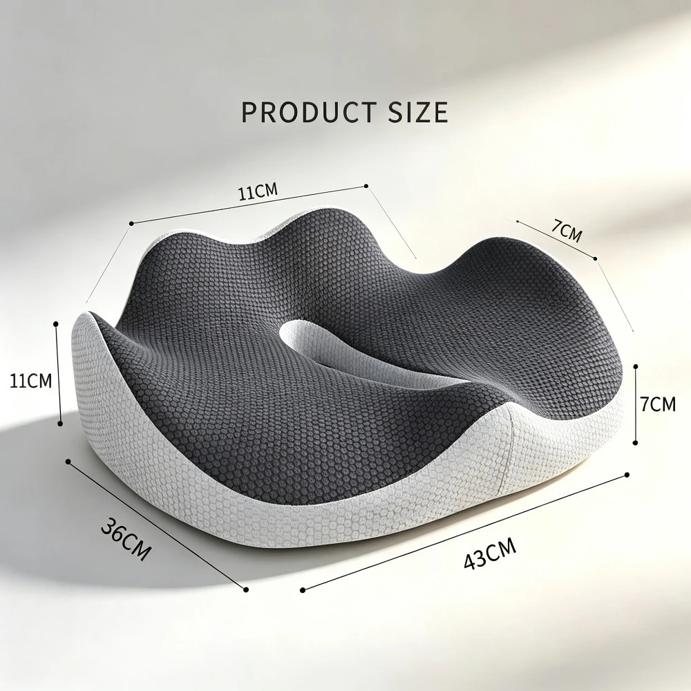 Arge Memory Foam Seat Cushion for Students, Ergonomic Office Chair Pad, Comfortable Sitting Pillow for Long Sitting Home Work