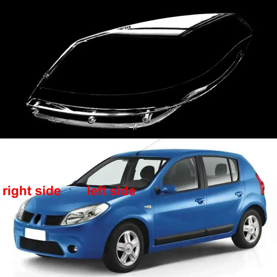 For Renault Sandero 2008 2009 2010 2011 Headlight Cover Shade Headlamp Shell Transparent Lampshade Case Lens Plexiglass