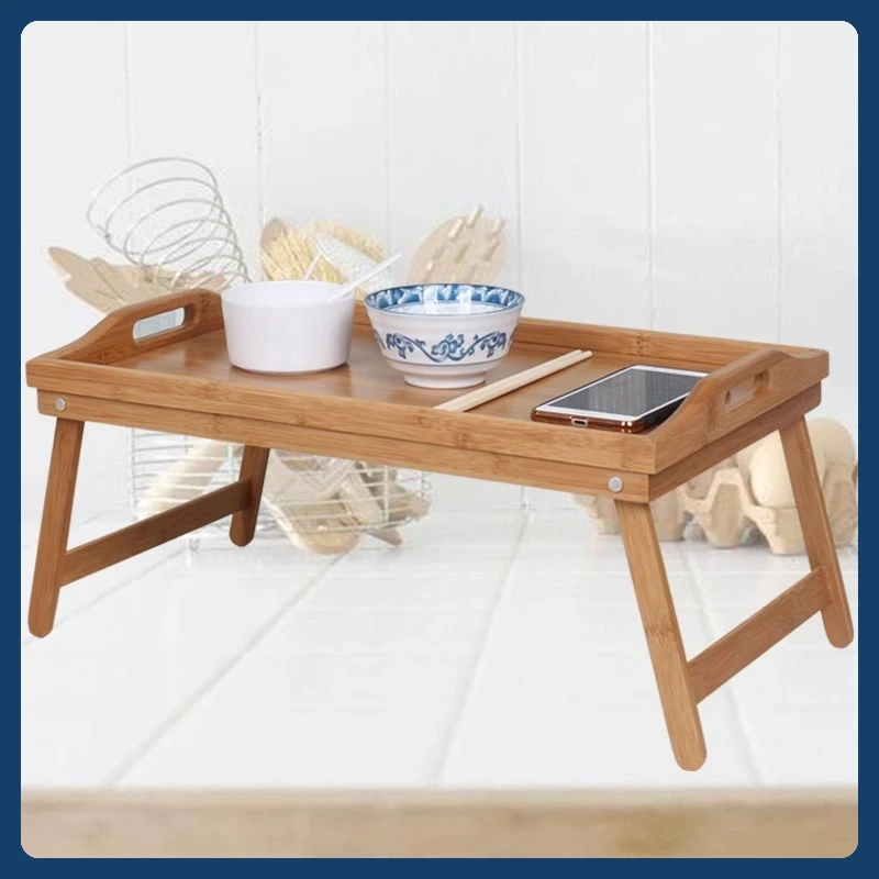Foldable Bed Tray Table - Multi-Angle Laptop Stand with Breakfast Tray, Adjustable Tatami Style Desk for Bedroom & Bay Window