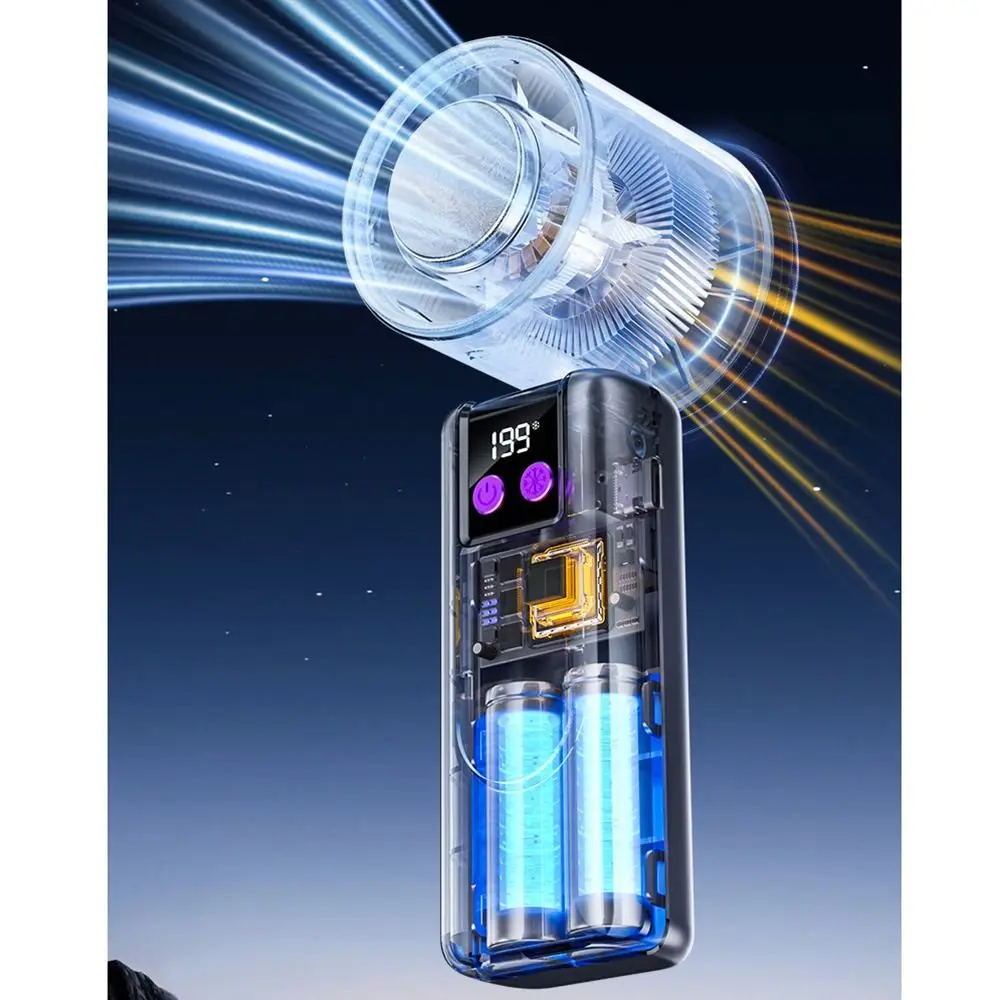 

199 Gear Wind Handheld Fan High Speed Semiconductor Refrigeration Portable Cooling Fan Powerful Airflow Foldable Mini Turbo Fan
