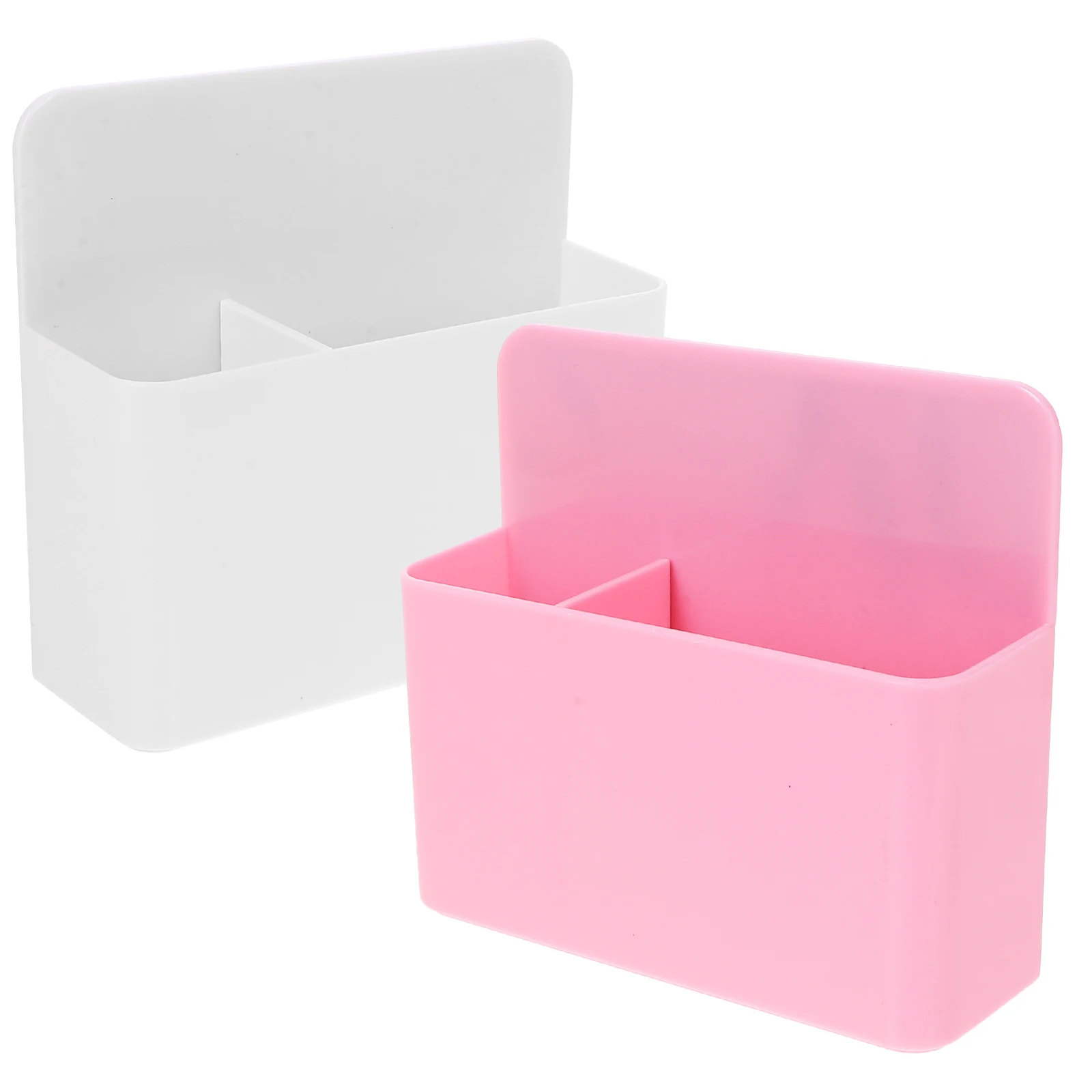 

2pcs Magnetic Whiteboard Storage Box Dry Eraser Holder Desk Organizer Pink White PP Material Adjustable Dividers Metal