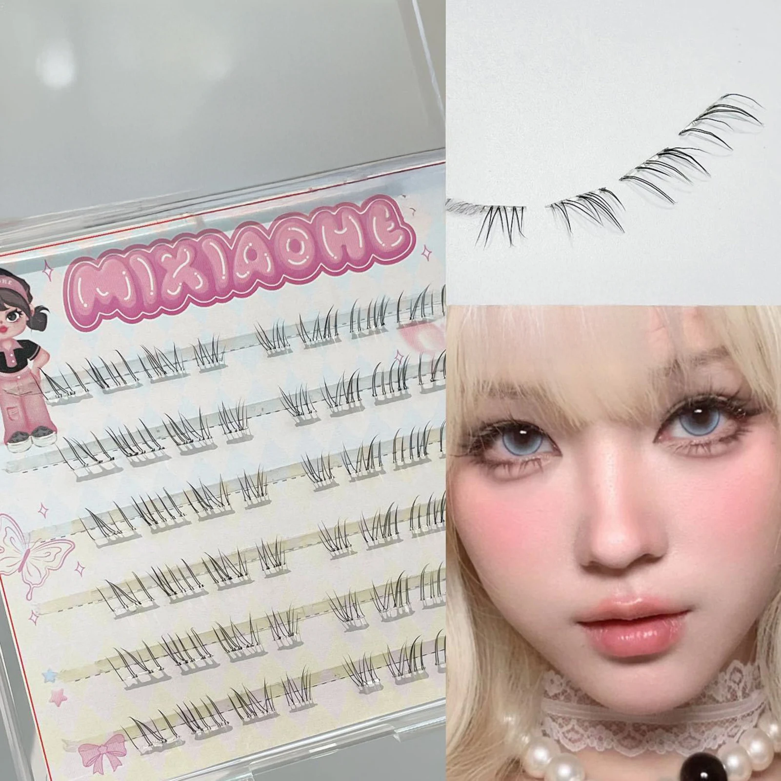 

Mix 5-7mm Bottom Lash Clusters Ultralight Black False Lashes For Fashion Show Dance Wedding