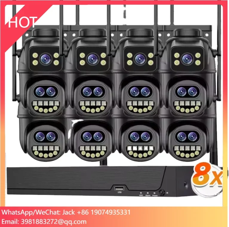 

Icsee 8CH H.265 9MP Беспроводная система видеонаблюдения Двустороннее аудио PTZ WIFI IP-камера безопасности 8-кратный зум 8-канальная Wi-Fi NVR Система камер безопасности
