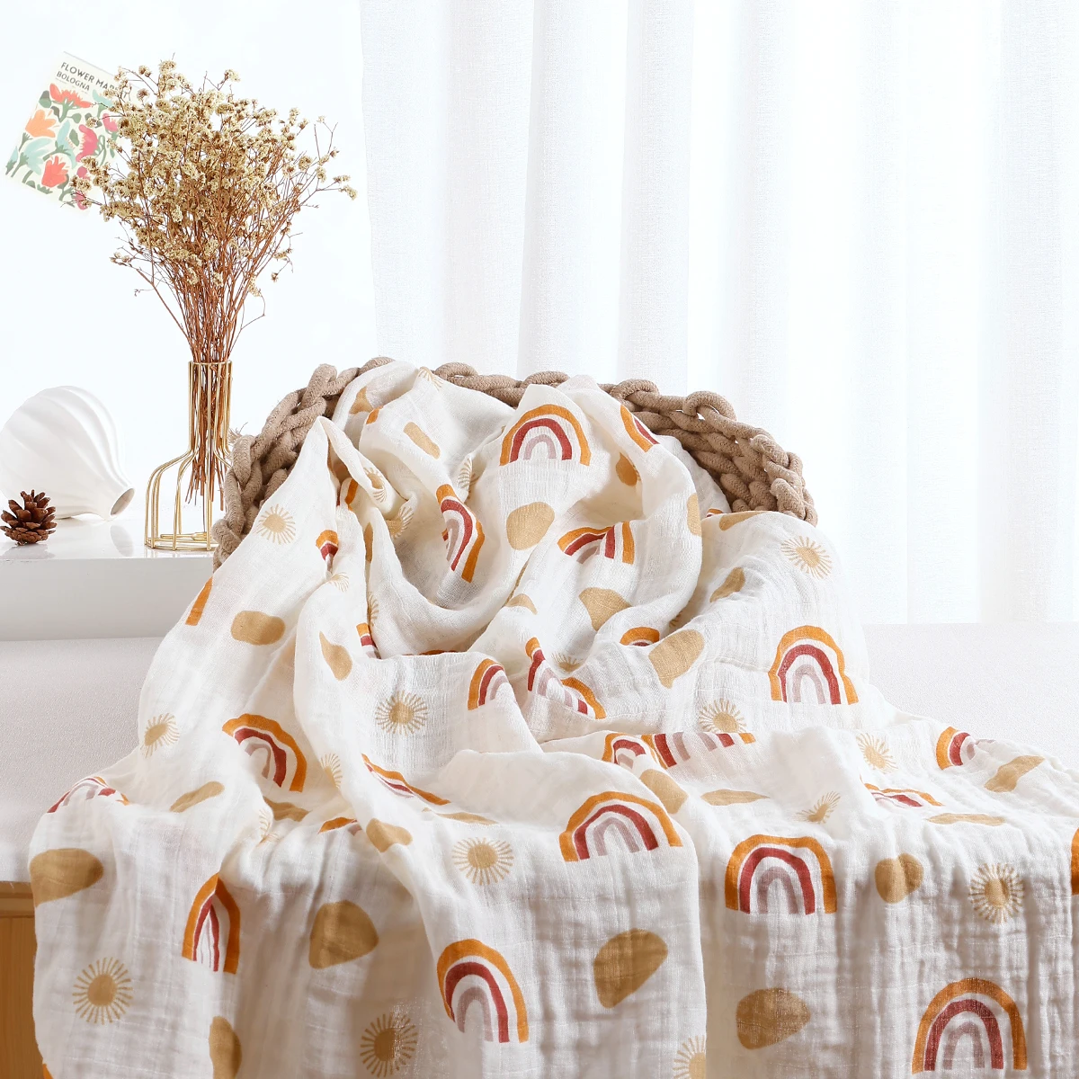 120*110CM Baby Muslin Blanket Super Soft Baby Wrap For Newborn