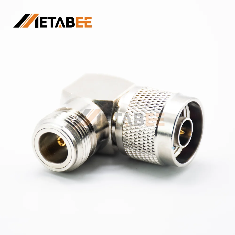 N Male to N Female 90 Degree Right Angle  Coaxial Adapter 50Ohm Low VSWR Brass Gold Plated Coax Coupler