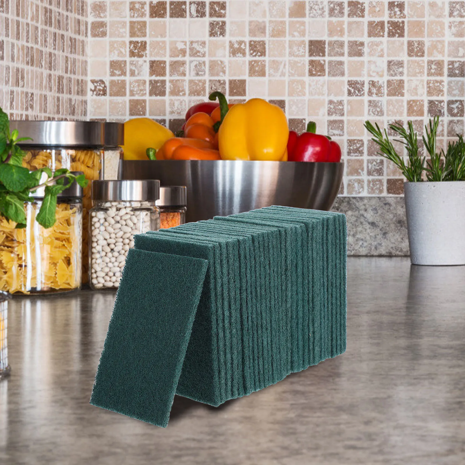 

30Pcs Reusable Kitchen Cleaning Pads Non Scratch Dishwashing Scrubbers Multi Purpose Scouring Pads for Household Dishes Pots