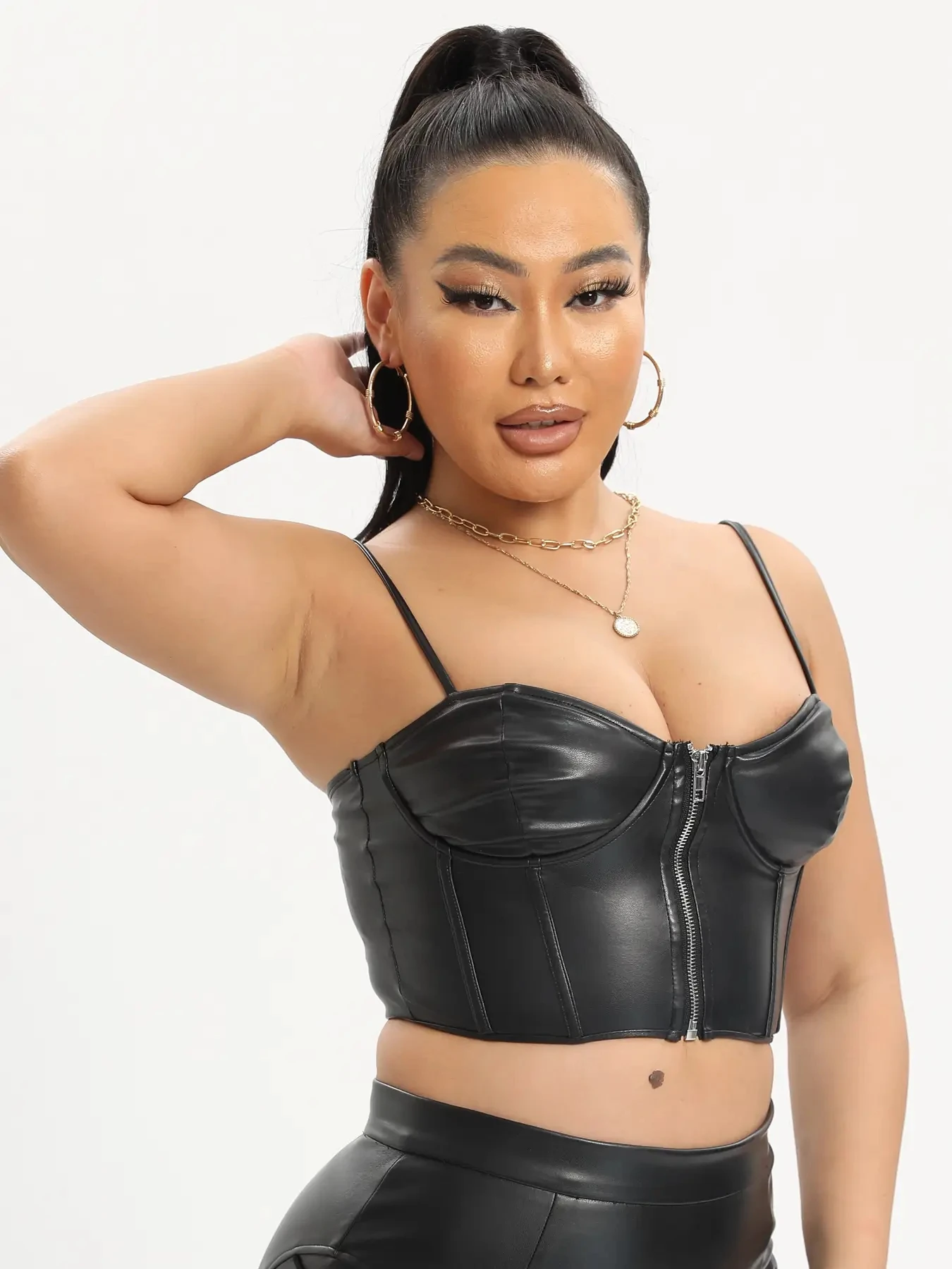 PU leather strap short top