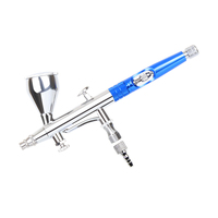 Dual Action 180 Blue Color Airbrush Pen Spray Airflow Adjustable Care Skin Nail Art Cake Decoration Barber Tattoo Hair Beauty