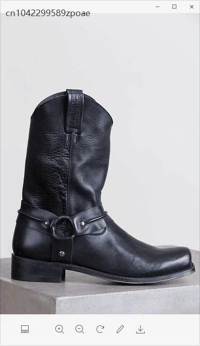 Męskie kowbojki retro w stylu średniowiecznym, botki outdoorowe do połowy łydki, wsuwane buty ze skóry PU, zimowe krótkie brązowe buty gladiatorki.