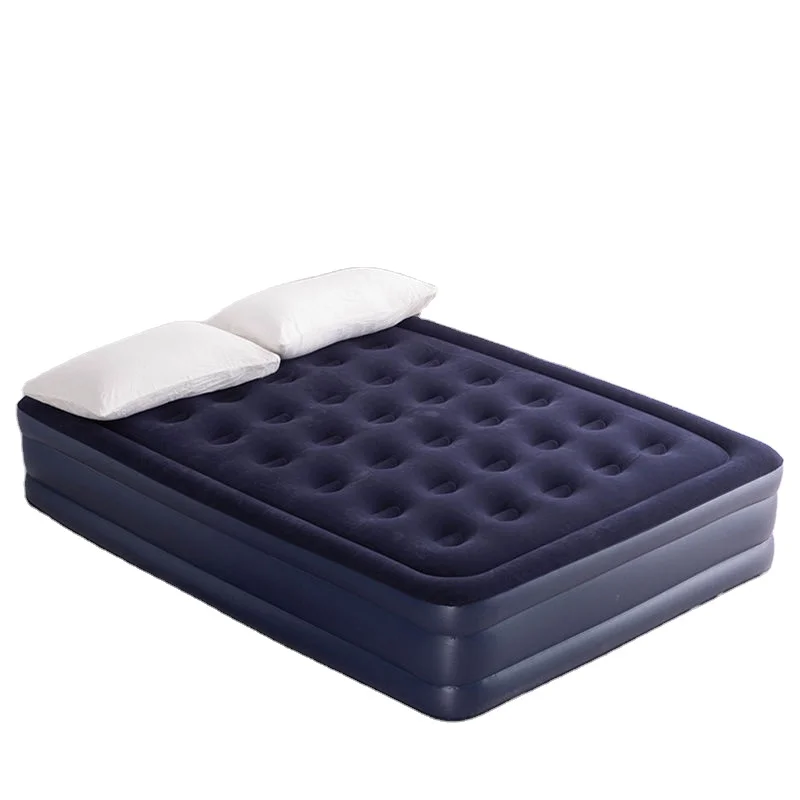 China Factory Price Inflatable Bed  Camping Inflatable Bed Adult Travel Flocked Camping Indoor Use Inflatable  air Bed Mattress