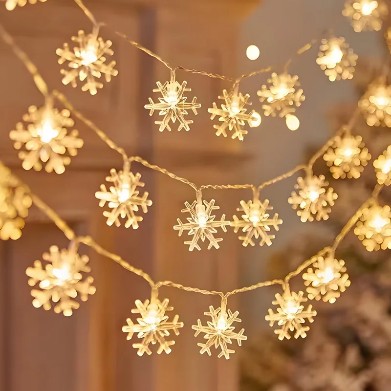 

Battery Powered Fairy String Light Snowflake Lights String Christmas Fairy Light Room Decoration Wedding Party New Year's Decor