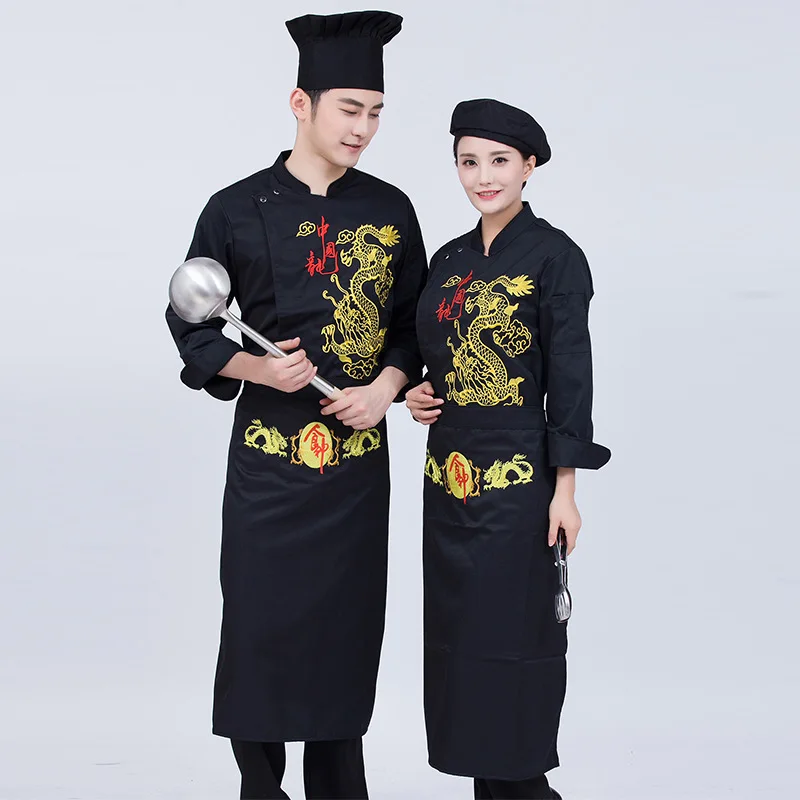 Chef Uniform Long Sleeve Hotel Work Clothes Autumn and Winter Clothing Restaurant Western Restaurant Chef Overalls Solong Tattoo