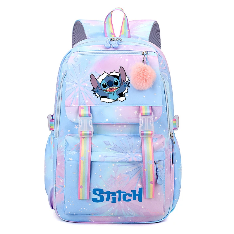 Disney Stitch Binder dla studentów Plecak podróżny dla dziewczynek o dużej pojemności Wodoodporny nowy styl College Anime Print Insider