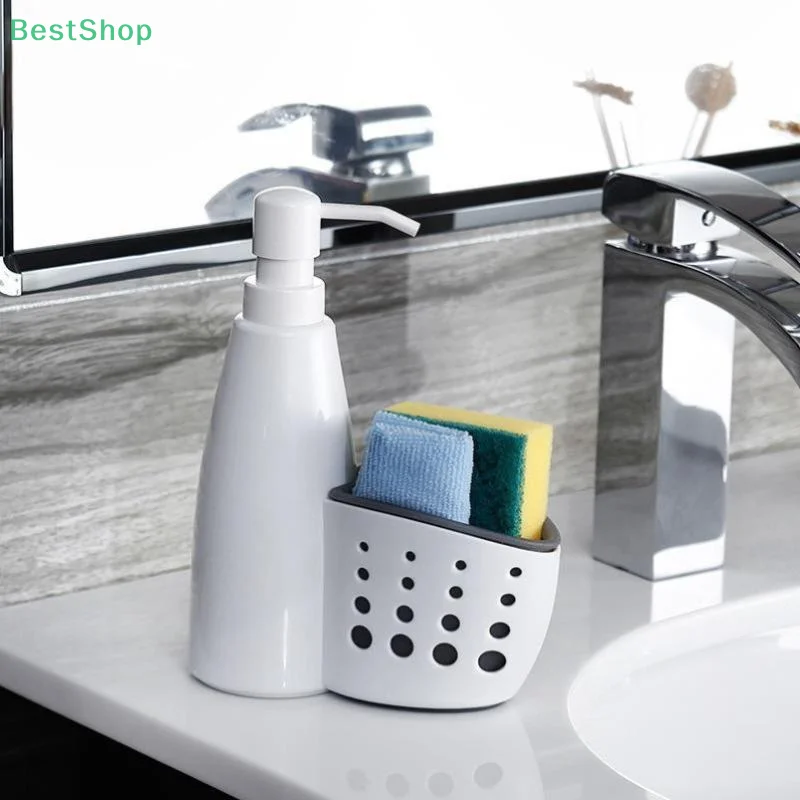

♥ ♥ ♥ Пластиковая бутылка для дозирования мыла для рук, 2 в 1, сливная полка для губки, контейнер, бутылка для хранения в ванной комнате