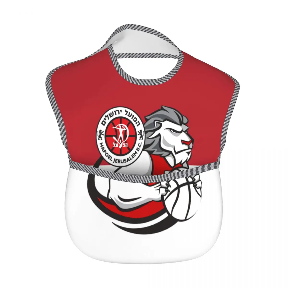 Hapoel Jerusalem Basketball Baby Bibs for Baby Boy or Girl, Adjustable Bib Baby and Toddler Bib for Eating, Waterproof Fabric