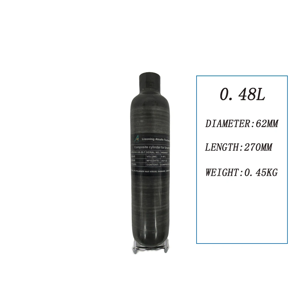 Imagem -06 - Cilindro de Fibra de Carbono 300 Bar 4500psi 0.48l 480cc 0.580cc M18 1.5