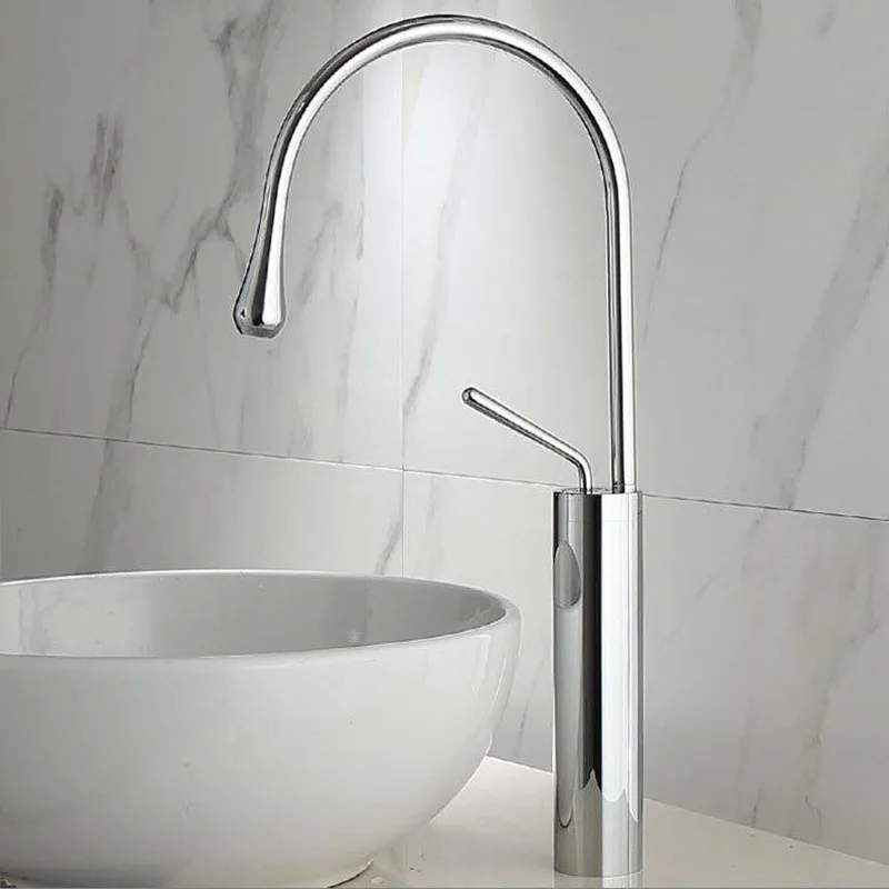 

Brass Basin Vessel Sink Faucet Hot And Cold Water Mixer Tap Single Handle Deck Mounted Washbasin Crane For Bathroom
