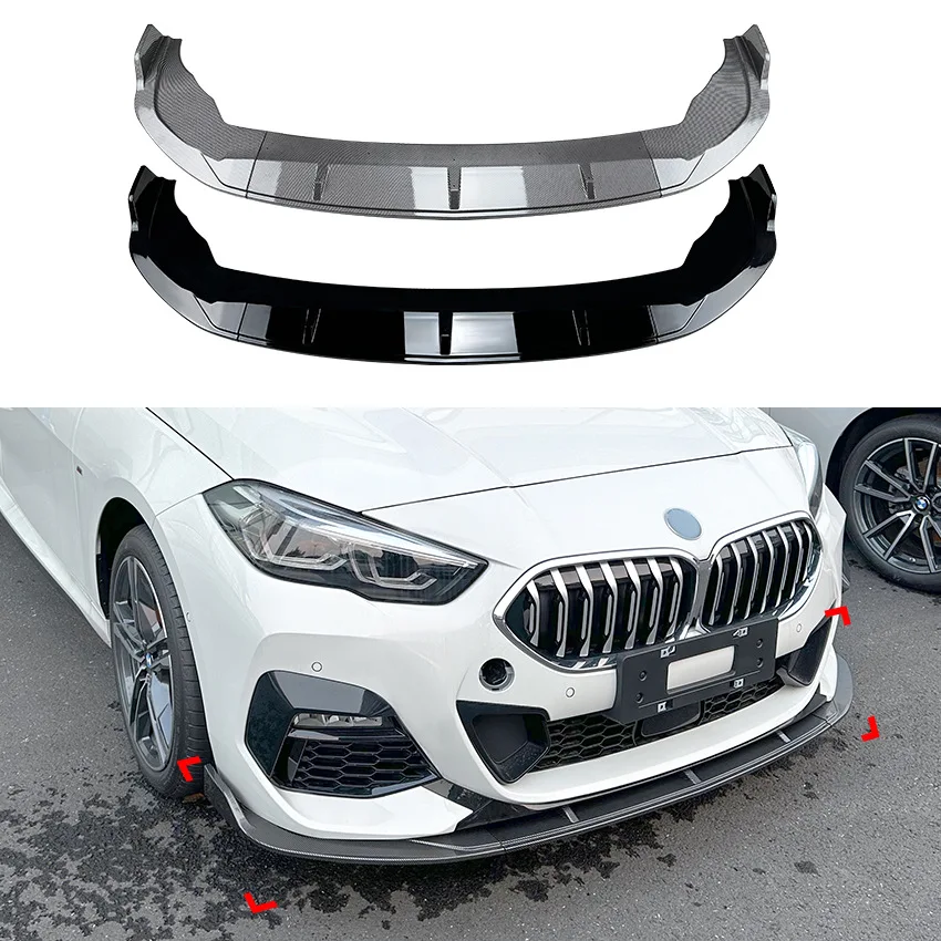 

Front Bumper Lip Splitter Spoiler For BMW 2 Series F44 M Sport 218i 220i 2020+ Piano Black Carbon Fiber Front Splitter Mod Kit