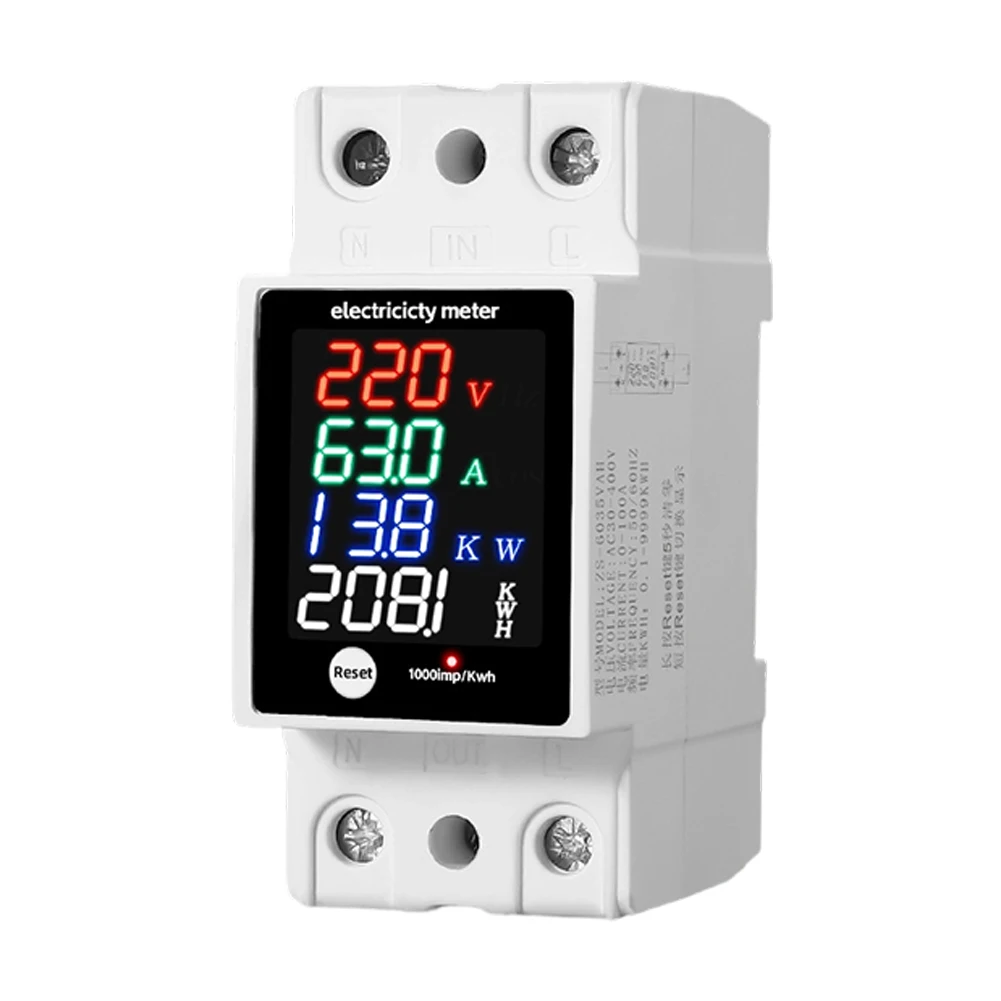 Multi Functional Digital Display Voltage Current Power Factor Electricity Meter ZS-6035VAKW For Accurate Voltage Current Power