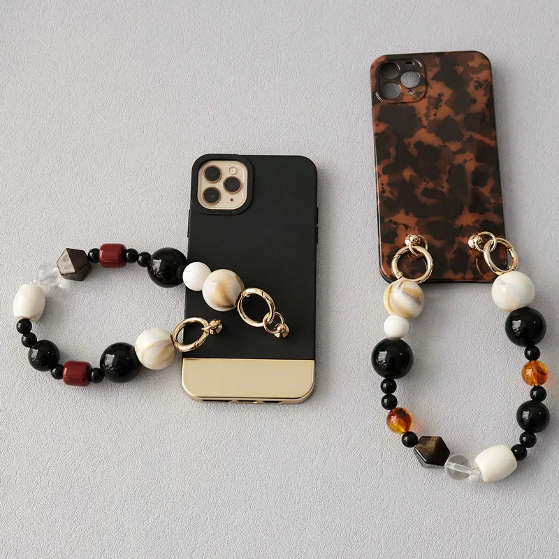 New Woman Bag  Strap Accessory Brown Black Acrylic Resin Beads Parts Luxury Handcrafted Wristband Women CUte Bag Handle Chain