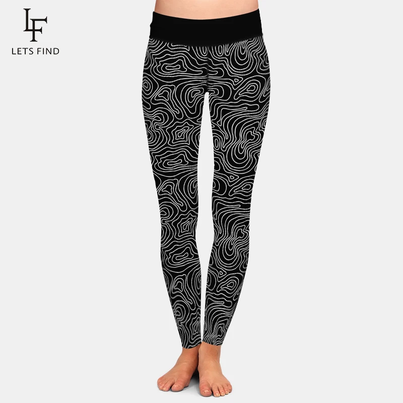 LETSFIND Hot Sell 3D Abstraction Pattern Print Fitness Legging Fashion High Waist Sexy Women Slim Stretch Pants