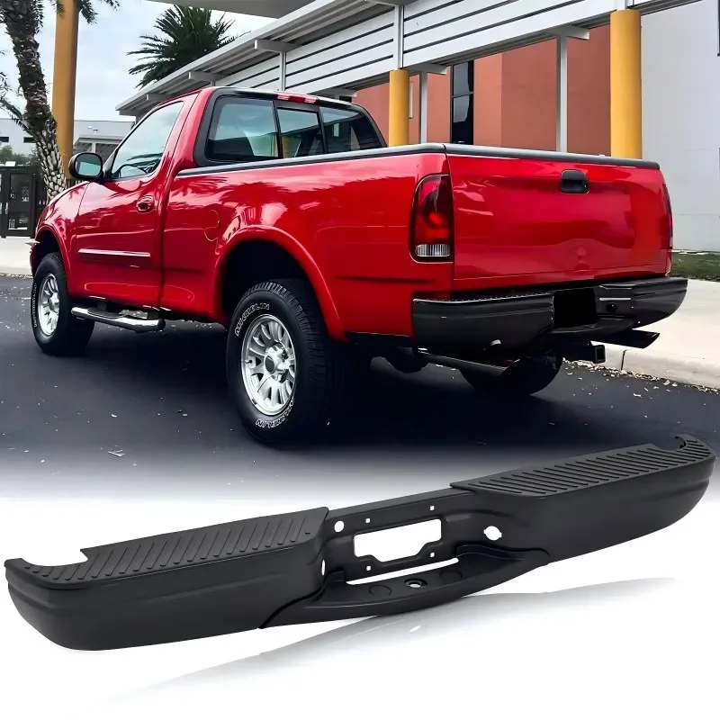 Auto Part Black W/O Sensor Holes Rear Bumper For Ford  F250 Rear Step Bumper Assembly Black Fleetside  FO1101121