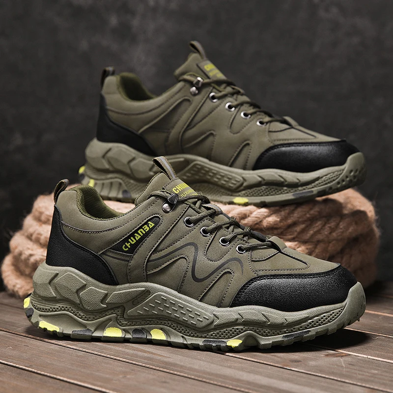 

New Outdoor Men's Hiking Sneakers Non-slip Platform Trekking Shoes for Men Comfortable Durable Climbing Shoes Man Hunting Shoes
