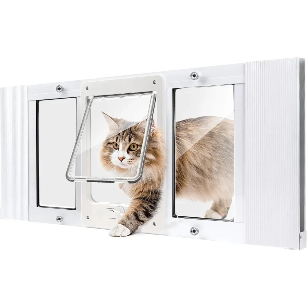 

Бестселлер: полноразмерная оконная дверца для кошек и маленьких собак, регулируемая по ширине, подходит для раздвижных окон, установка за 10 минут, алюминий.