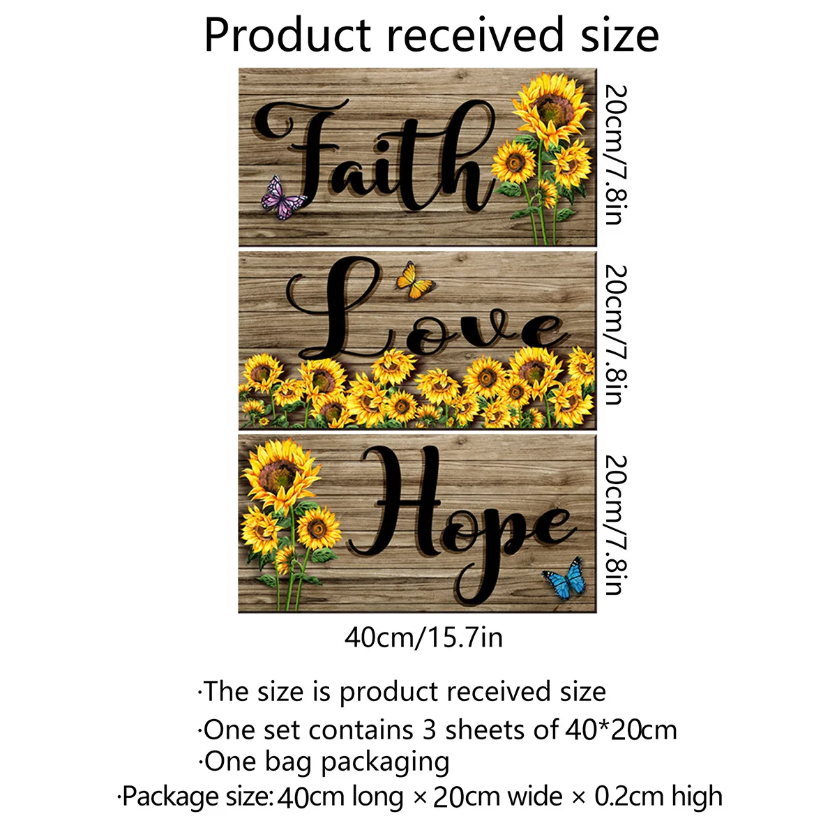 3pcs Sunflower Pattern Wall Sticker Set with Self Apply PVC Material for Stylish Home Decor in Living Room Bedroom Kitchen