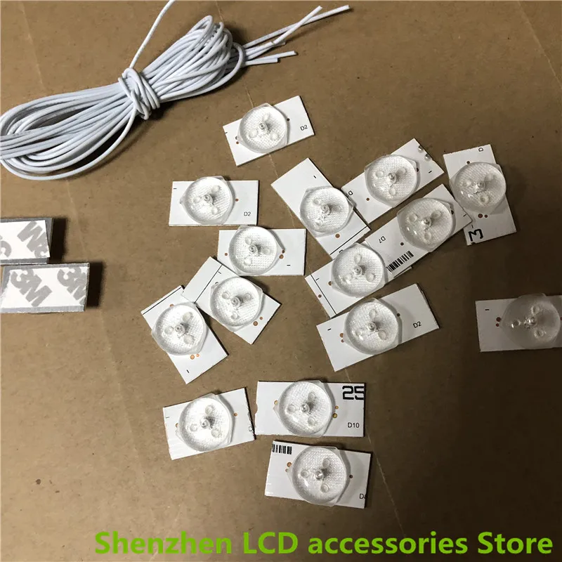 40PCS  100% new Highlight and good quality 6V SMD Lamp Beads with Optical Lens Fliter for 32-65 inch LED TV Repair