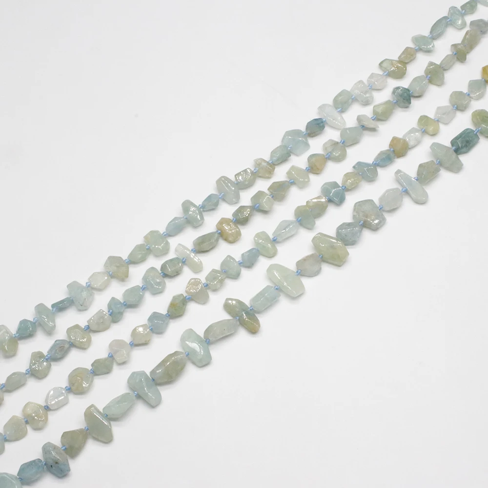 

Gains Aquamarine Strand In Some Special Shape For Necklace Jewlery Fitting Accessories Free Shipping