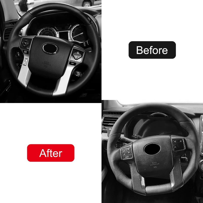 4510004321C0 عجلة القيادة مثقب بو الجلود القبضات مسطحة القاع لتويوتا تندرا 2014 ~ 2022 الجلود سائق عجلة القيادة #2