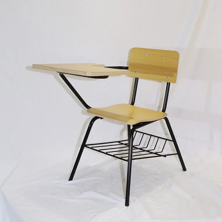 

Training Room Children Student Modern wooden Desk Chairs Office School Chairs With Writing Pad Tablet